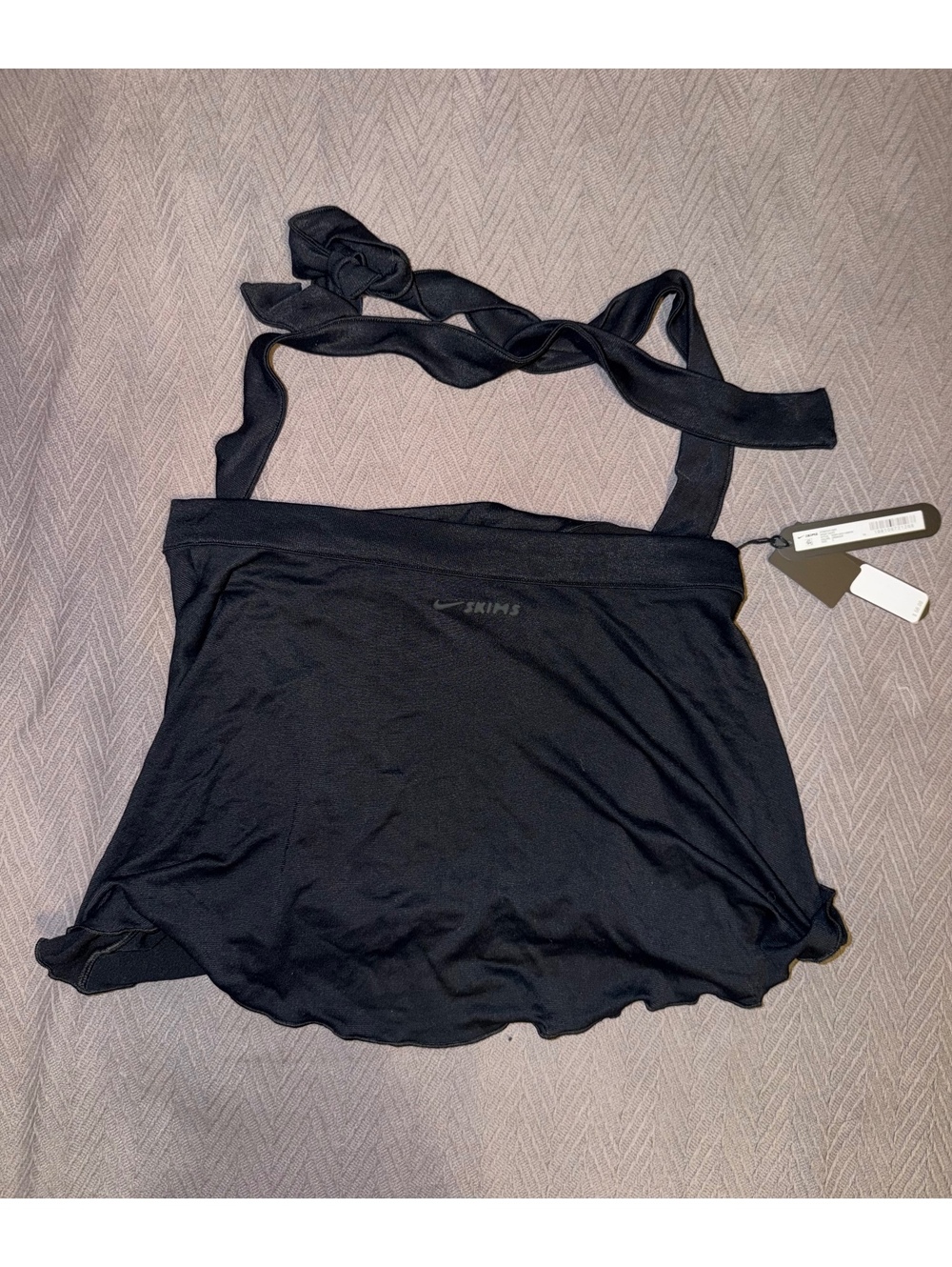 Nike SKIMS Stretch Knit Wrap Skirt in Obsidian